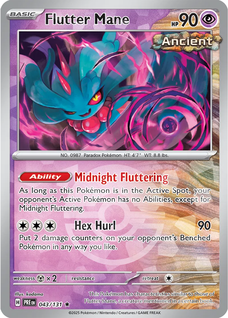 Flutter Mane Prismatic Evolutions 043/131 Rare Poke Ball Holo