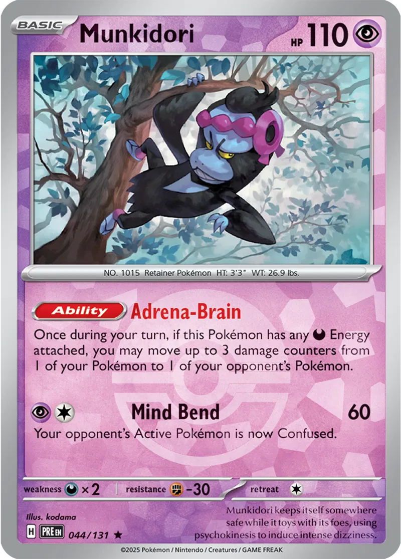 Munkidori Prismatic Evolutions 044/131 Rare Poke Ball Holo