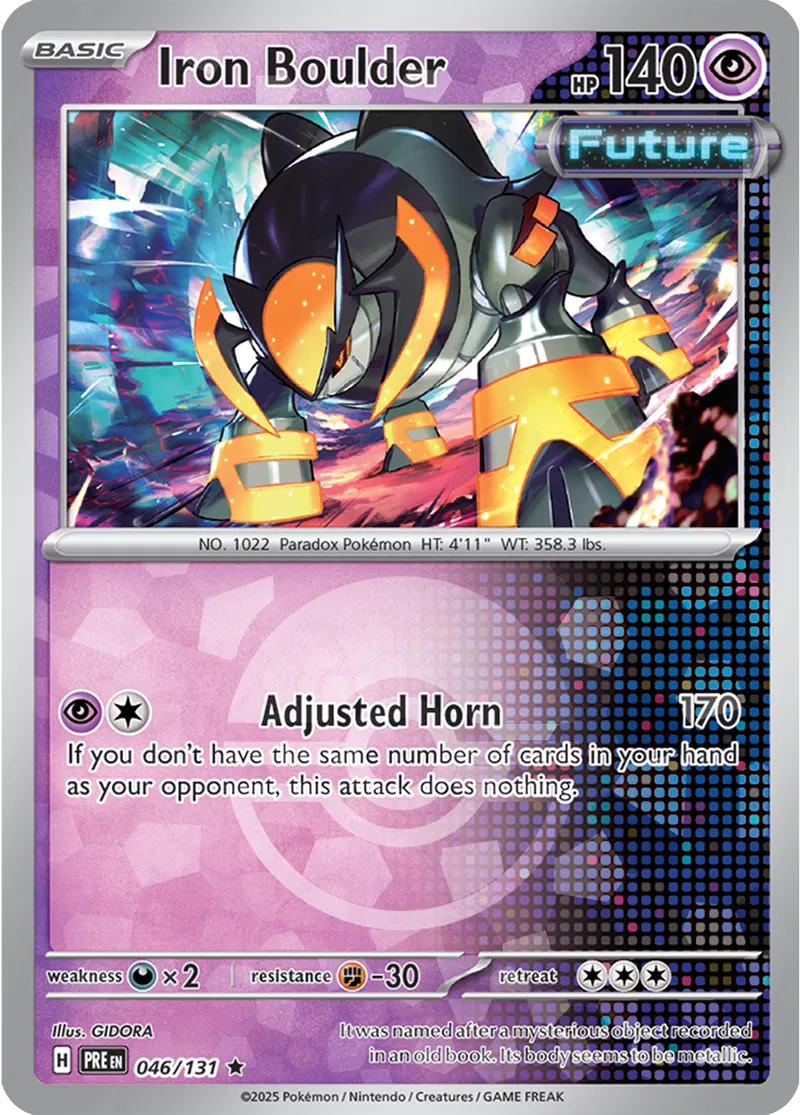 Iron Boulder Prismatic Evolutions 046/131 Rare Poke Ball Holo