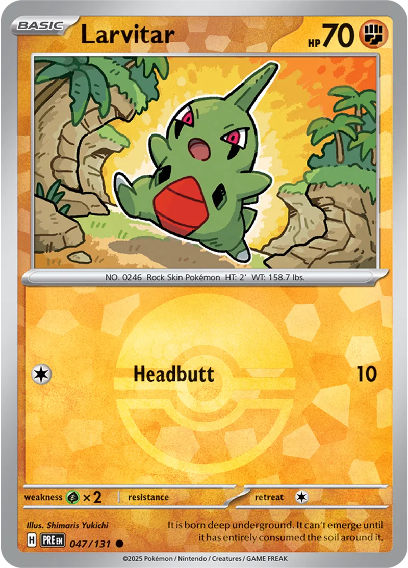 Larvitar Prismatic Evolutions 047/131 Common Poke Ball Holo