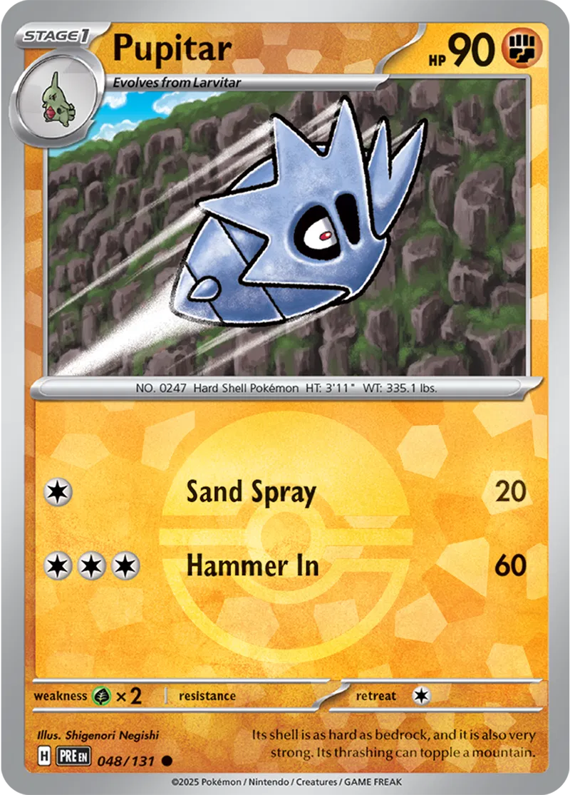 Pupitar Prismatic Evolutions 048/131 Common Poke Ball Holo