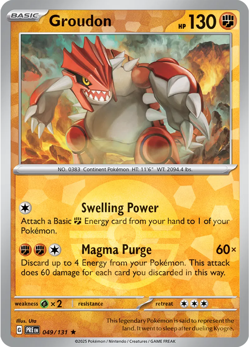 Groudon Prismatic Evolutions 049/131 Rare Poke Ball Holo