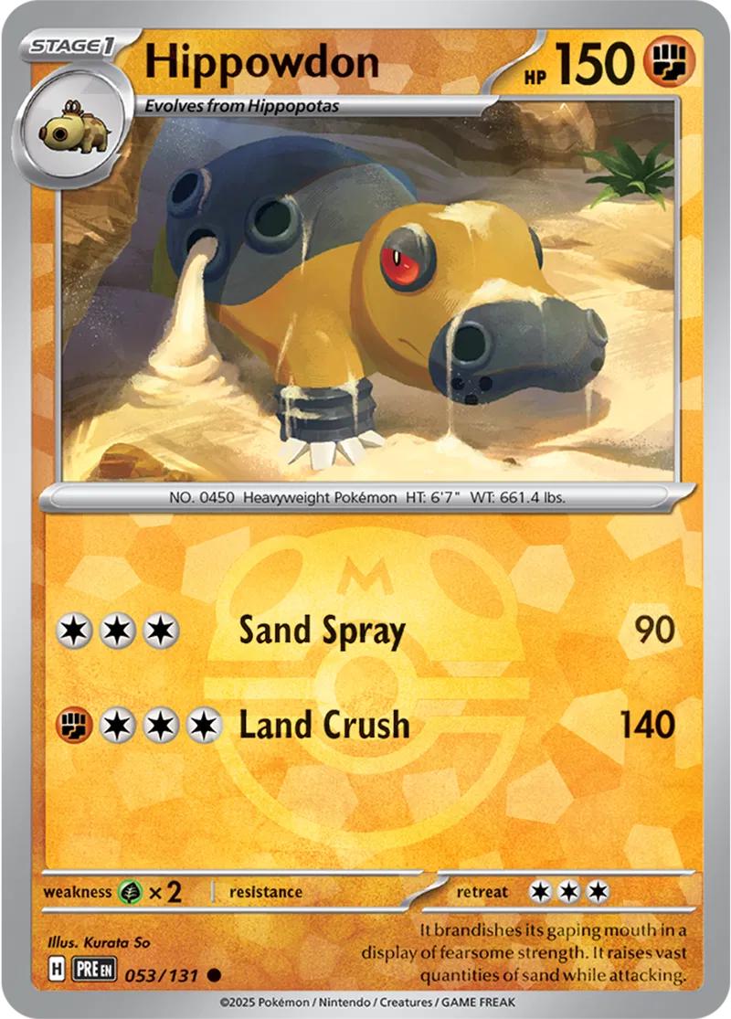 Hippowdon Prismatic Evolutions 053/131 Common Master ball Holo