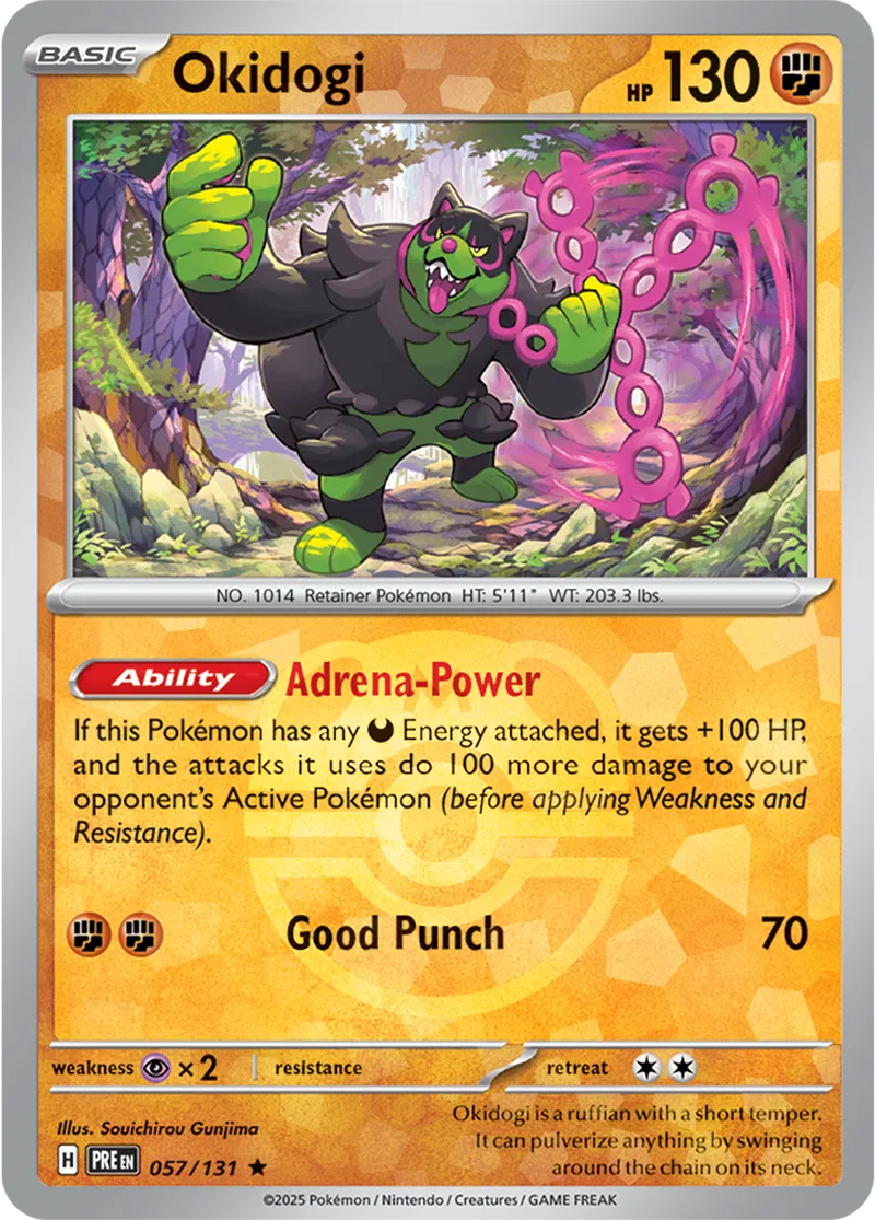 Okidogi Prismatic Evolutions 057/131 Rare Master ball Holo
