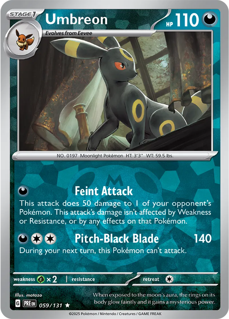 Umbreon Prismatic Evolutions 059/131 Rare Master ball Holo