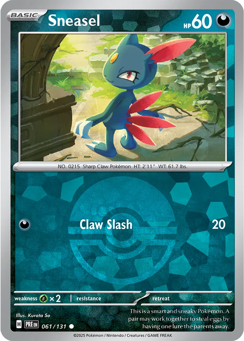 Sneasel Prismatic Evolutions 061/131 Common Poke Ball Holo