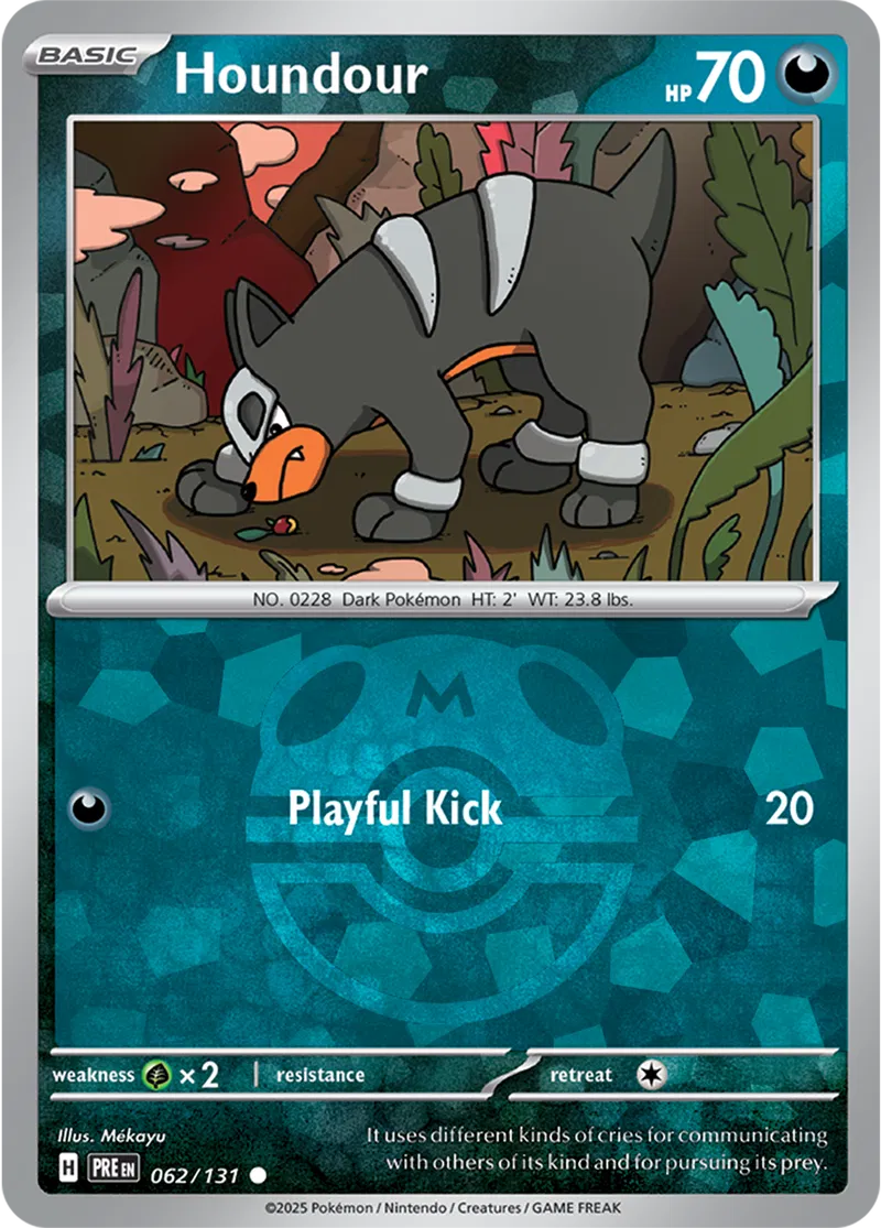 Houndour Prismatic Evolutions 062/131 Common Master ball Holo