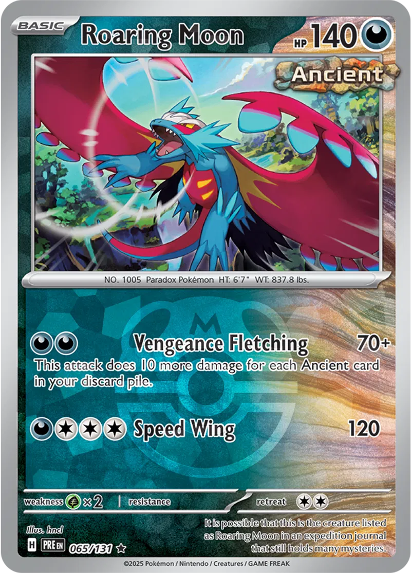 Roaring Moon Prismatic Evolutions 065/131 Rare Master ball Holo