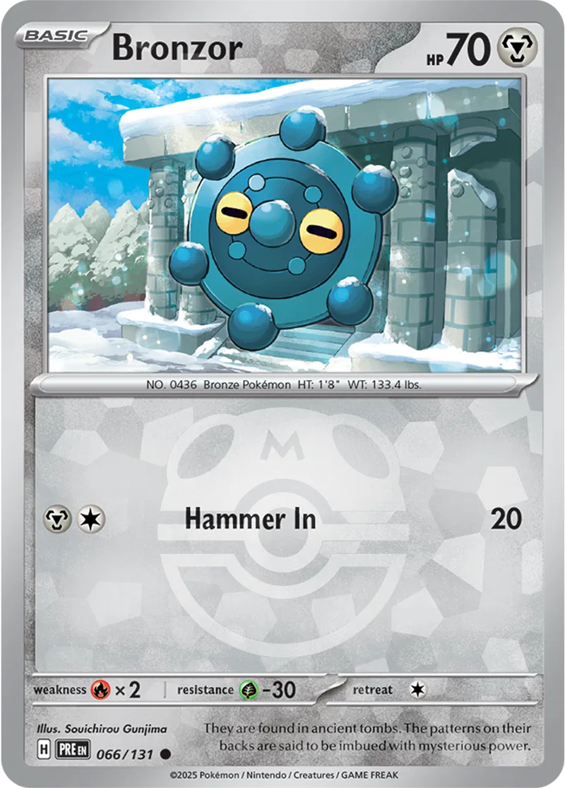 Bronzor Prismatic Evolutions 066/131 Common Master ball Holo