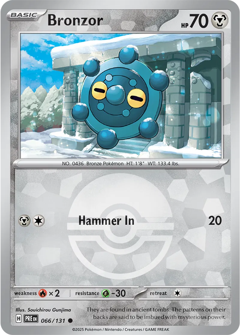 Bronzor Prismatic Evolutions 066/131 Common Poke Ball Holo