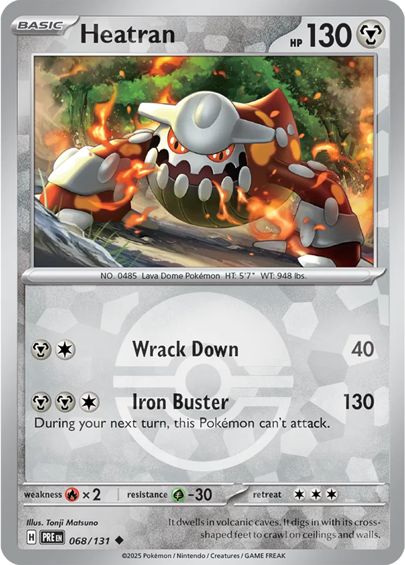 Heatran Prismatic Evolutions 068/131 Uncommon Poke Ball Holo