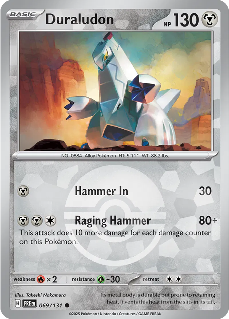 Duraludon Prismatic Evolutions 069/131 Common Poke Ball Holo