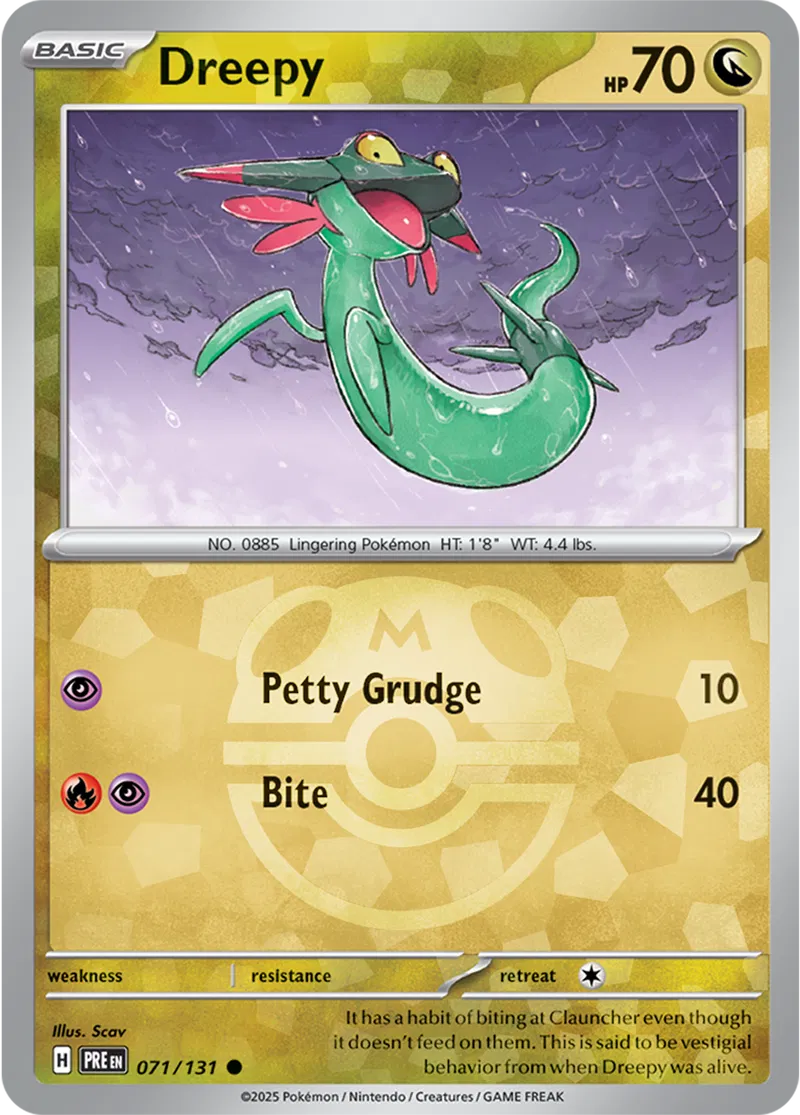 Dreepy Prismatic Evolutions 071/131 Common Master ball Holo