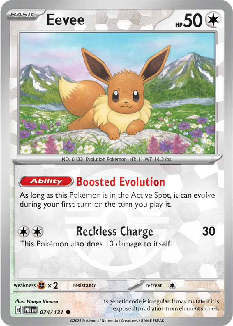 Eevee Prismatic Evolutions 074/131 Common Poke Ball Holo