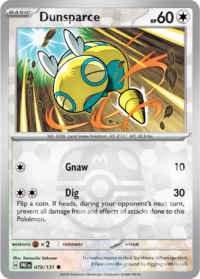 Dunsparce Prismatic Evolutions 079/131 Common Master ball Holo