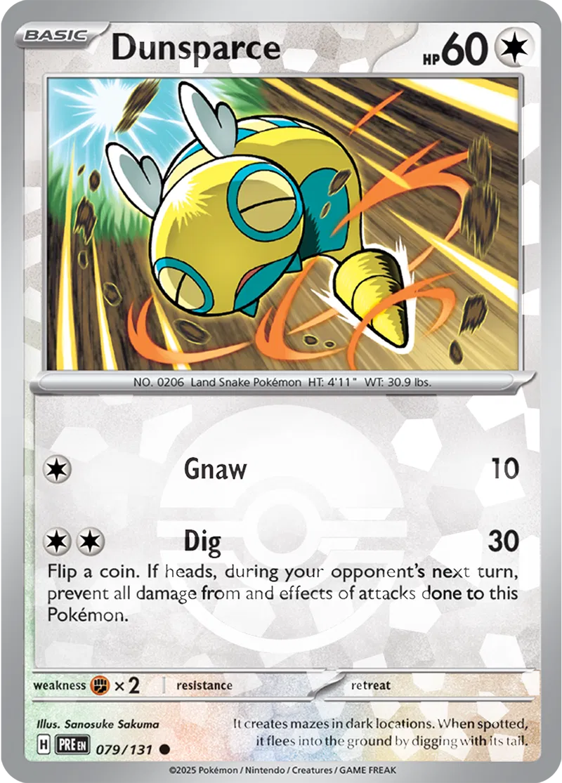Dunsparce Prismatic Evolutions 079/131 Common Poke Ball Holo