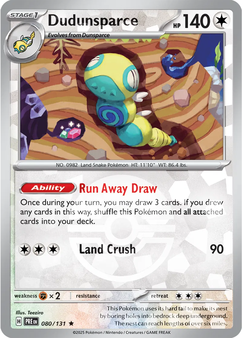 Dudunsparce Prismatic Evolutions 080/131 Rare Poke Ball Holo