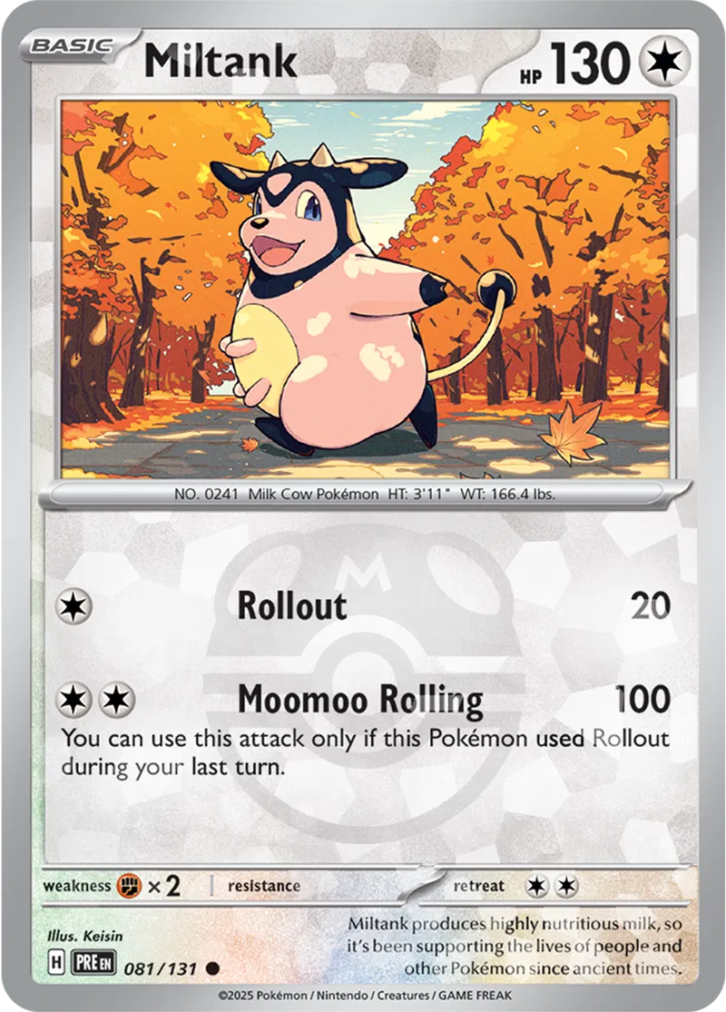 Miltank Prismatic Evolutions 081/131 Common Master ball Holo