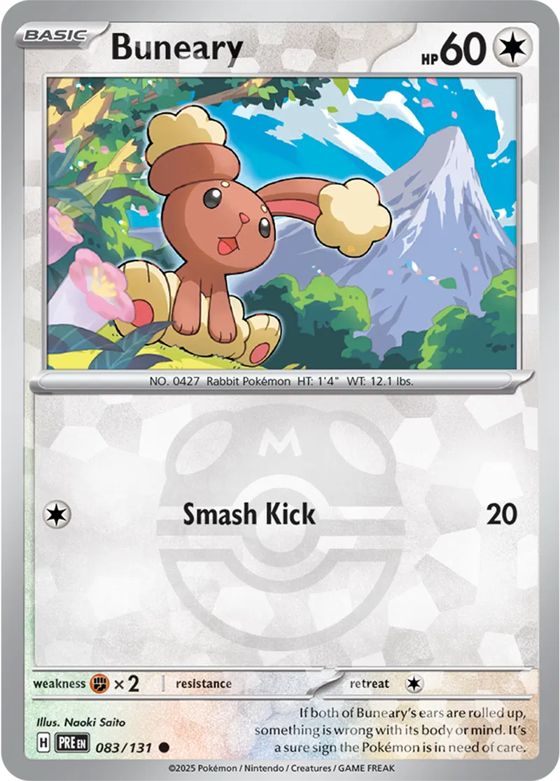Buneary Prismatic Evolutions 083/131 Common Master ball Holo