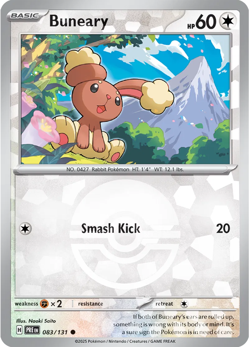 Buneary Prismatic Evolutions 083/131 Common Poke Ball Holo