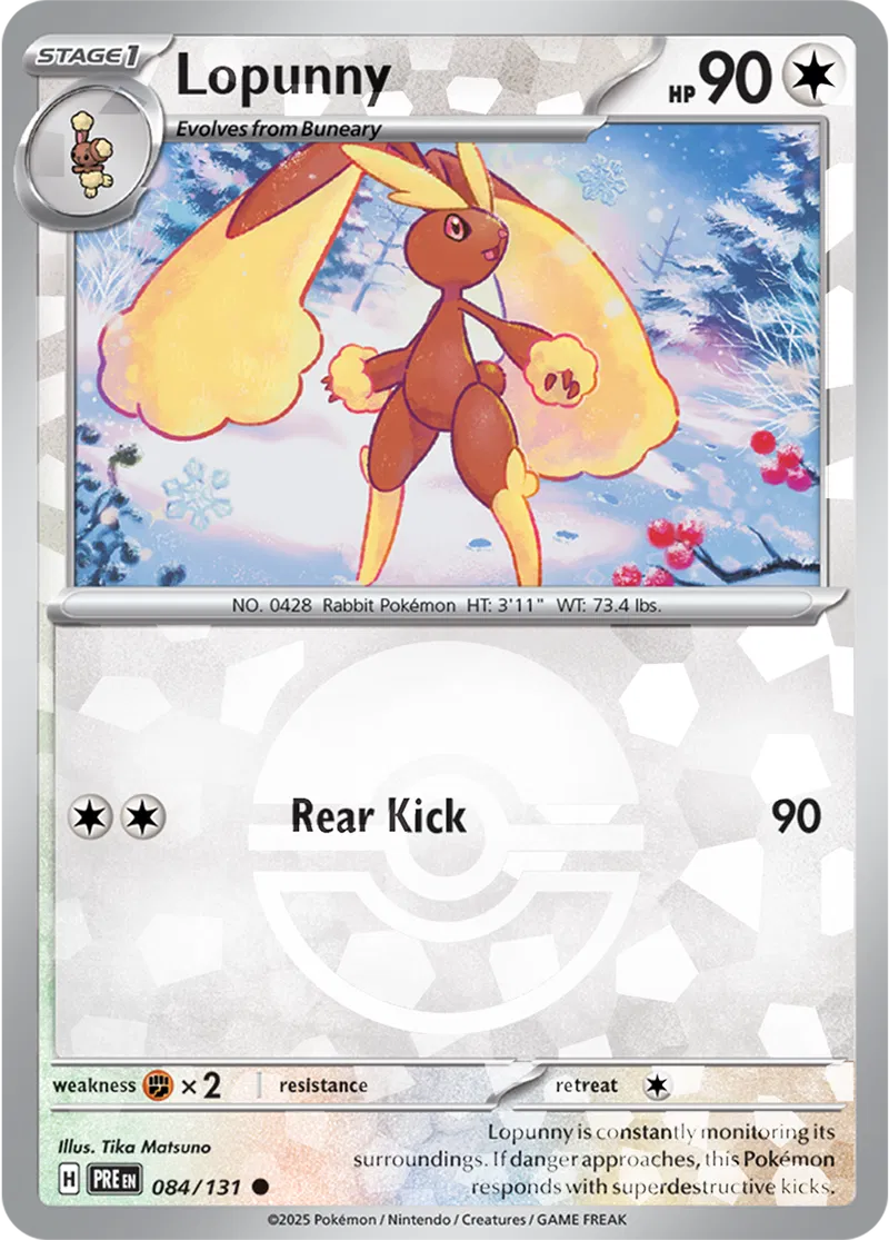 Lopunny Prismatic Evolutions 084/131 Common Poke Ball Holo