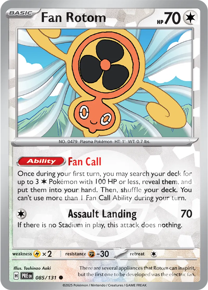 Fan Rotom Prismatic Evolutions 085/131 Common Poke Ball Holo