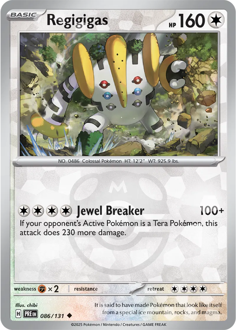 Regigigas Prismatic Evolutions 086/131 Uncommon Master ball Holo