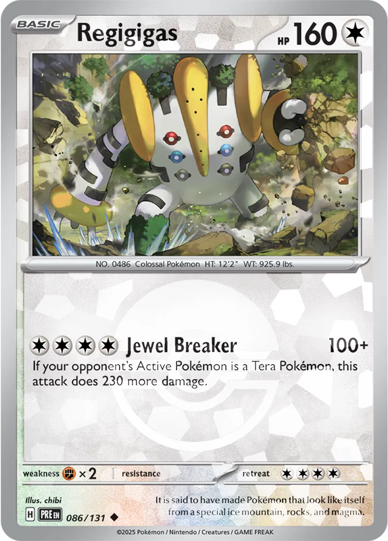 Regigigas Prismatic Evolutions 086/131 Uncommon Poke Ball Holo