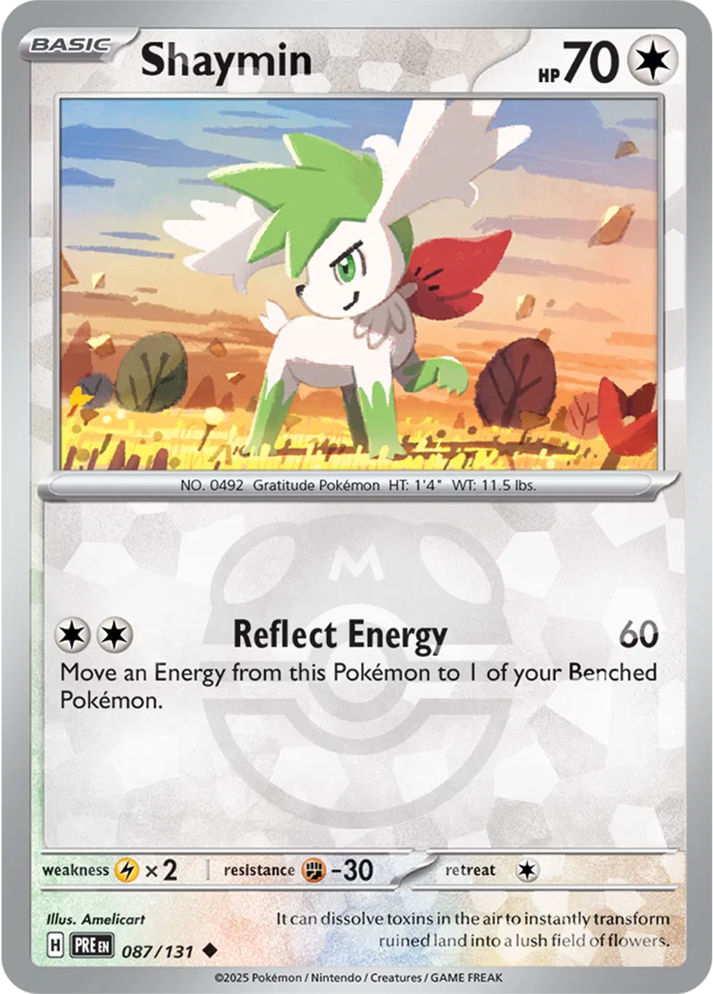 Shaymin Prismatic Evolutions 087/131 Uncommon Master ball Holo