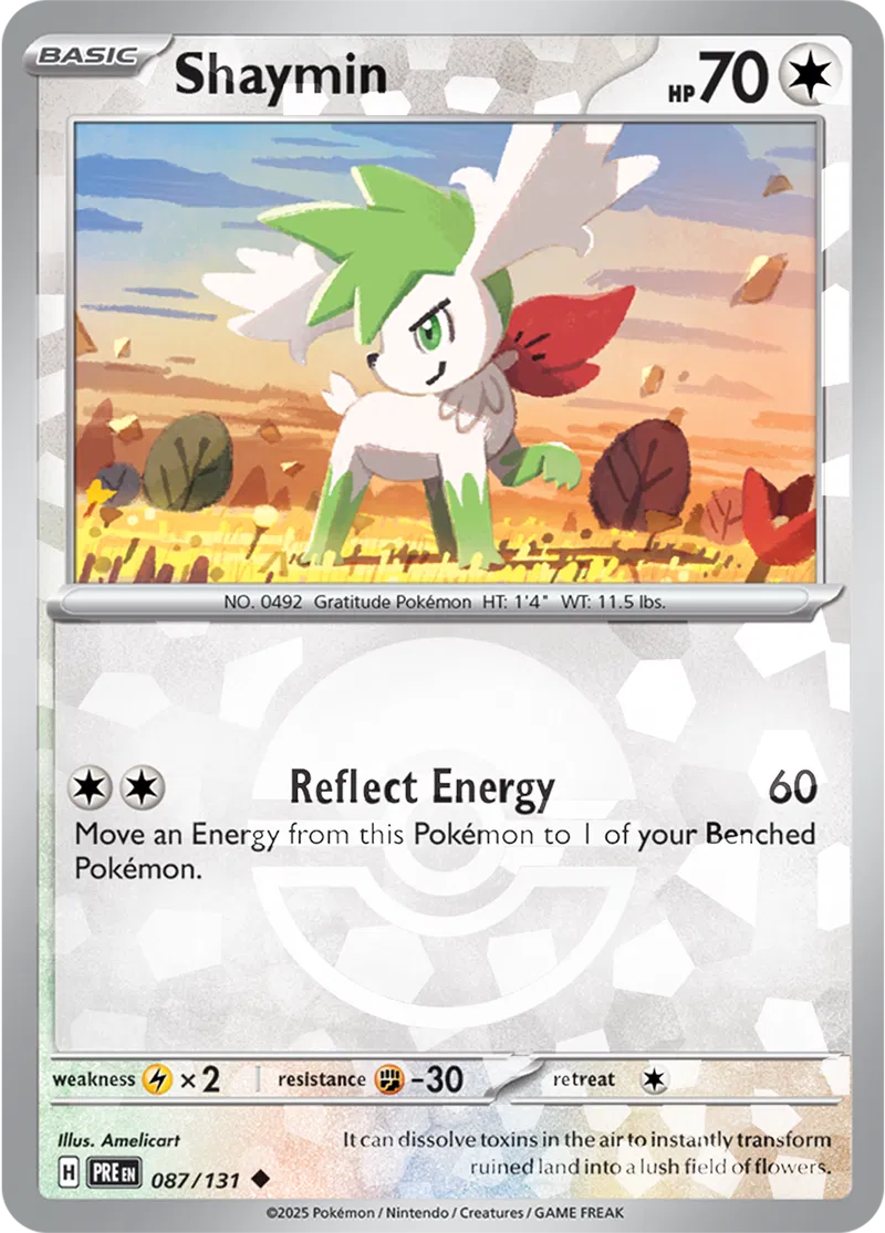 Shaymin Prismatic Evolutions 087/131 Uncommon Poke Ball Holo