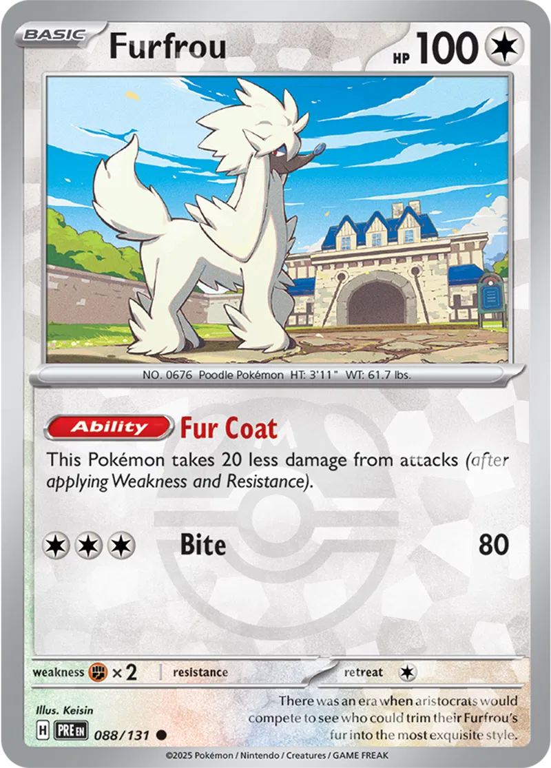 Furfrou Prismatic Evolutions 088/131 Common Master ball Holo