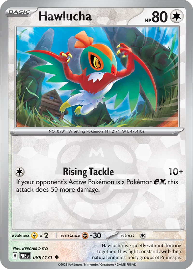 Hawlucha Prismatic Evolutions 089/131 Uncommon Master ball Holo