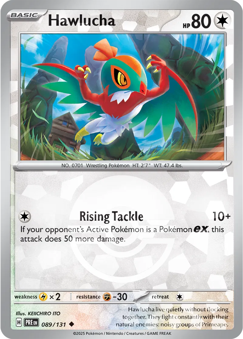 Hawlucha Prismatic Evolutions 089/131 Uncommon Poke Ball Holo
