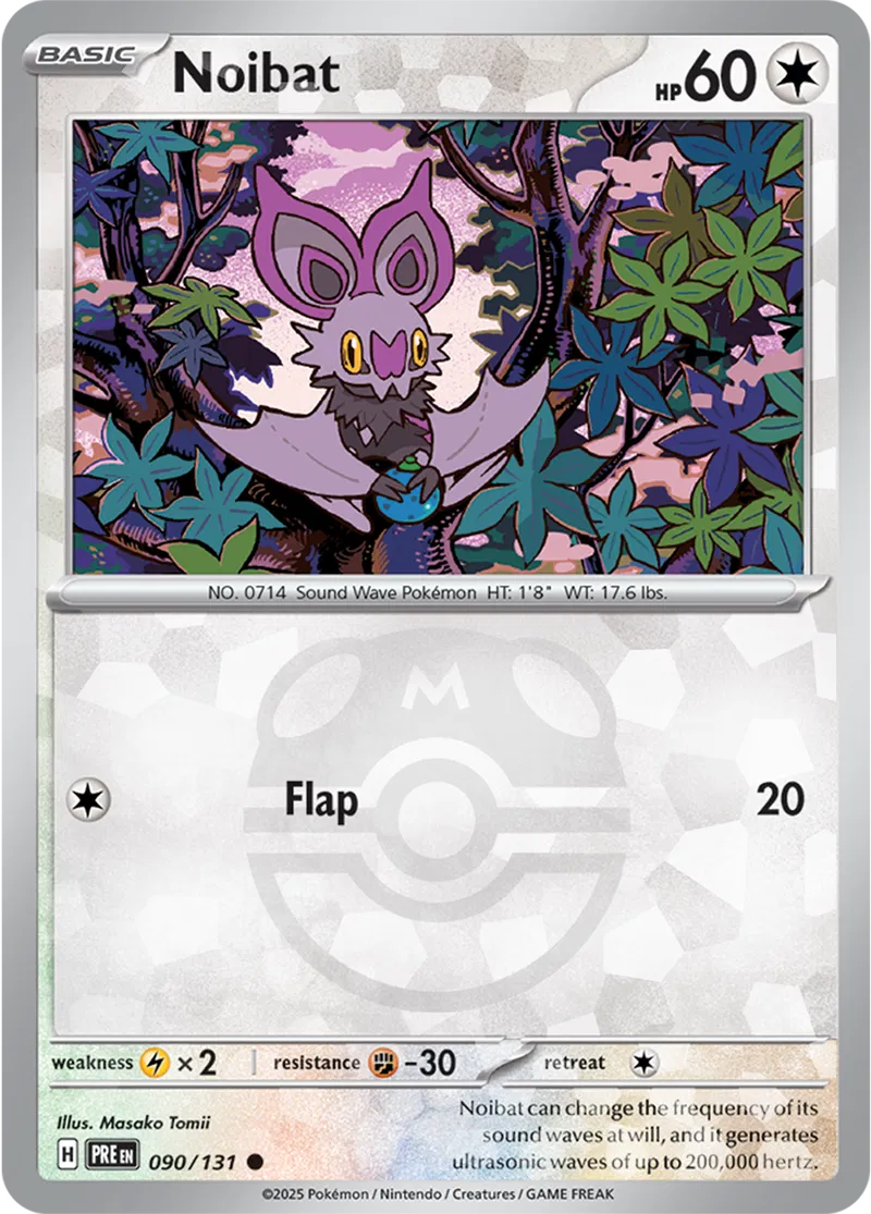 Noibat Prismatic Evolutions 090/131 Common Master ball Holo