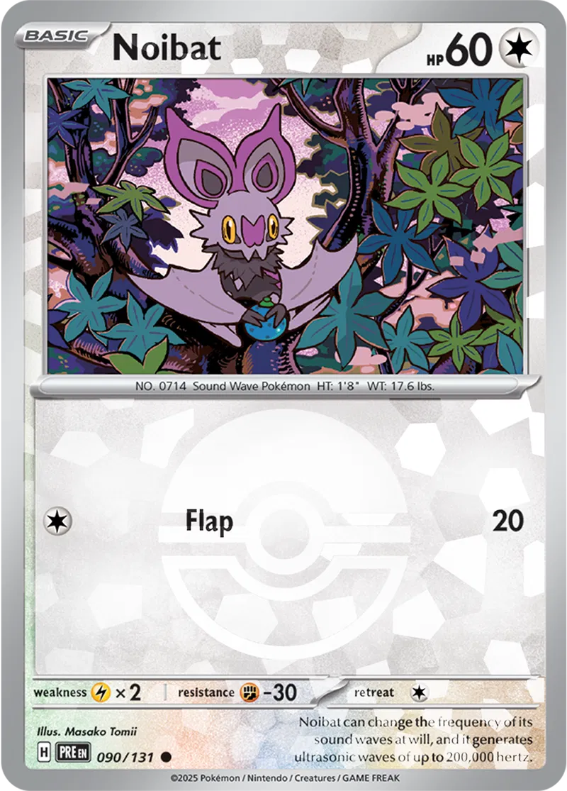 Noibat Prismatic Evolutions 090/131 Common Poke Ball Holo