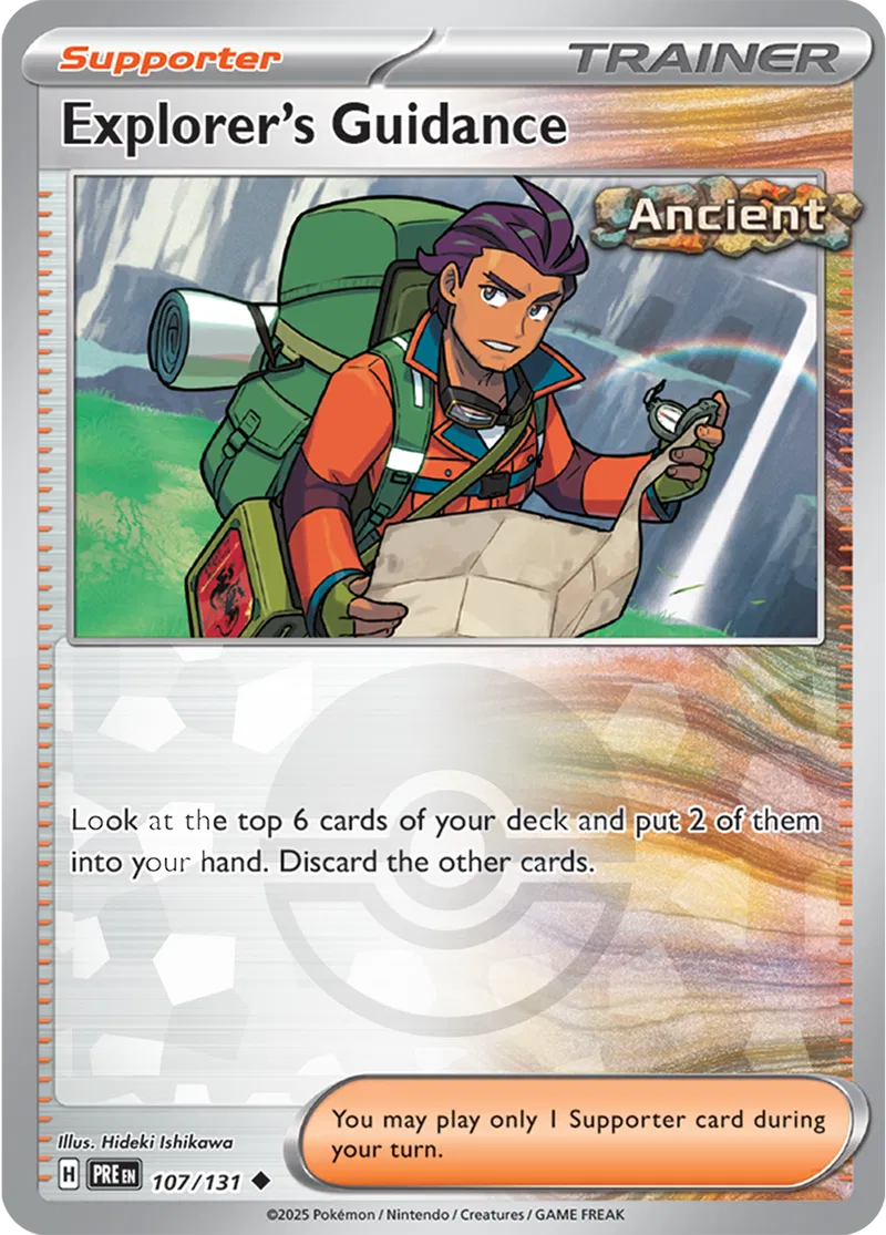 Explorer's Guidance Prismatic Evolutions 107/131 Uncommon Poke Ball Holo