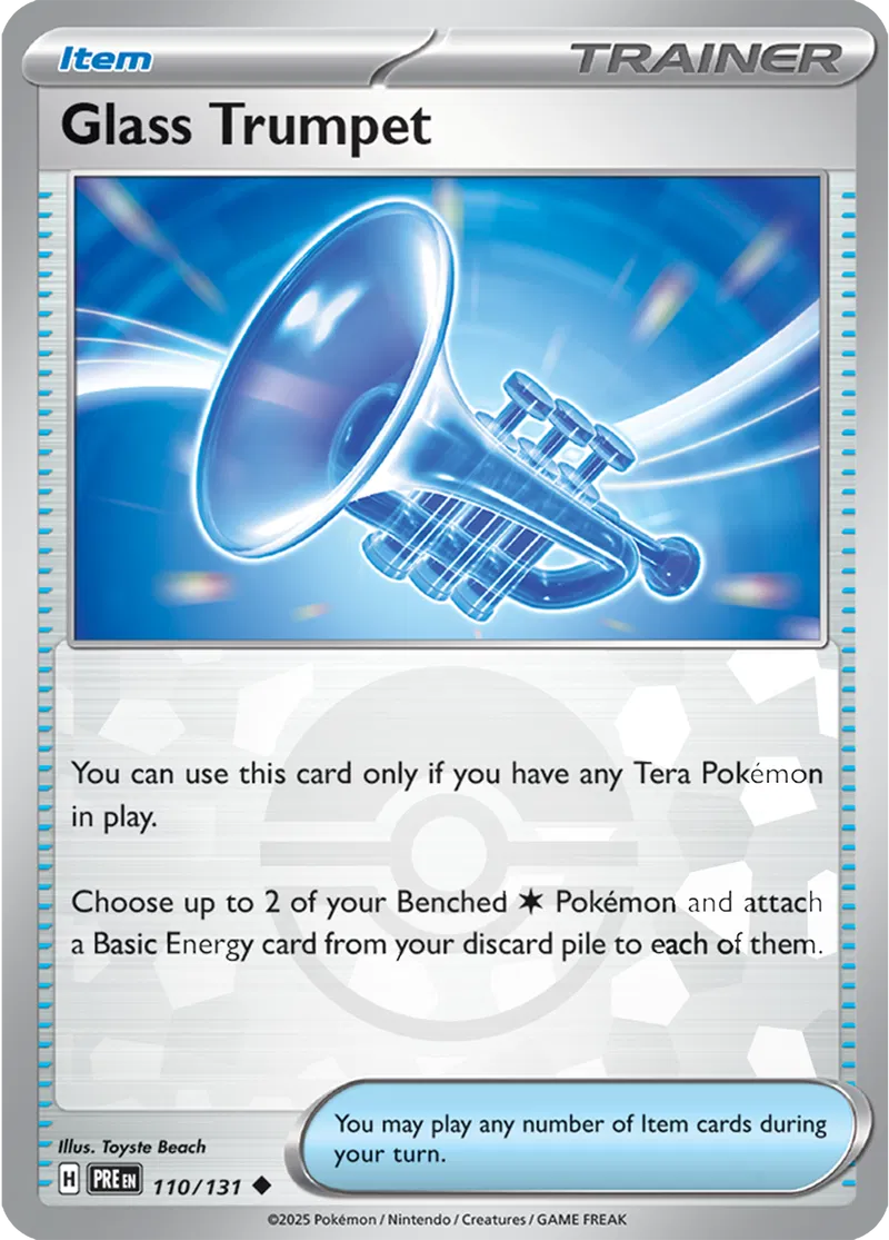 Glass Trumpet Prismatic Evolutions 110/131 Uncommon Poke Ball Holo