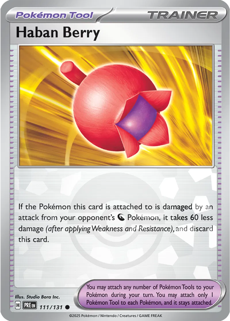 Haban Berry Prismatic Evolutions 111/131 Common Poke Ball Holo