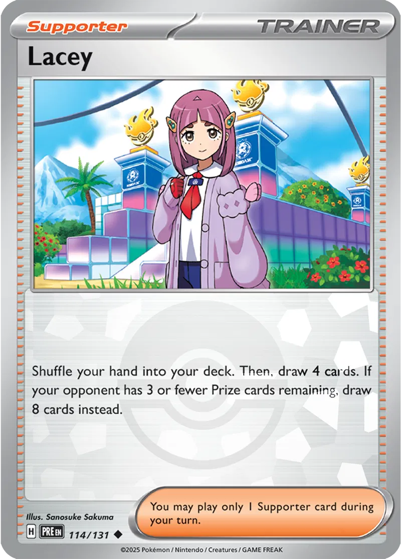 Lacey Prismatic Evolutions 114/131 Uncommon Poke Ball Holo