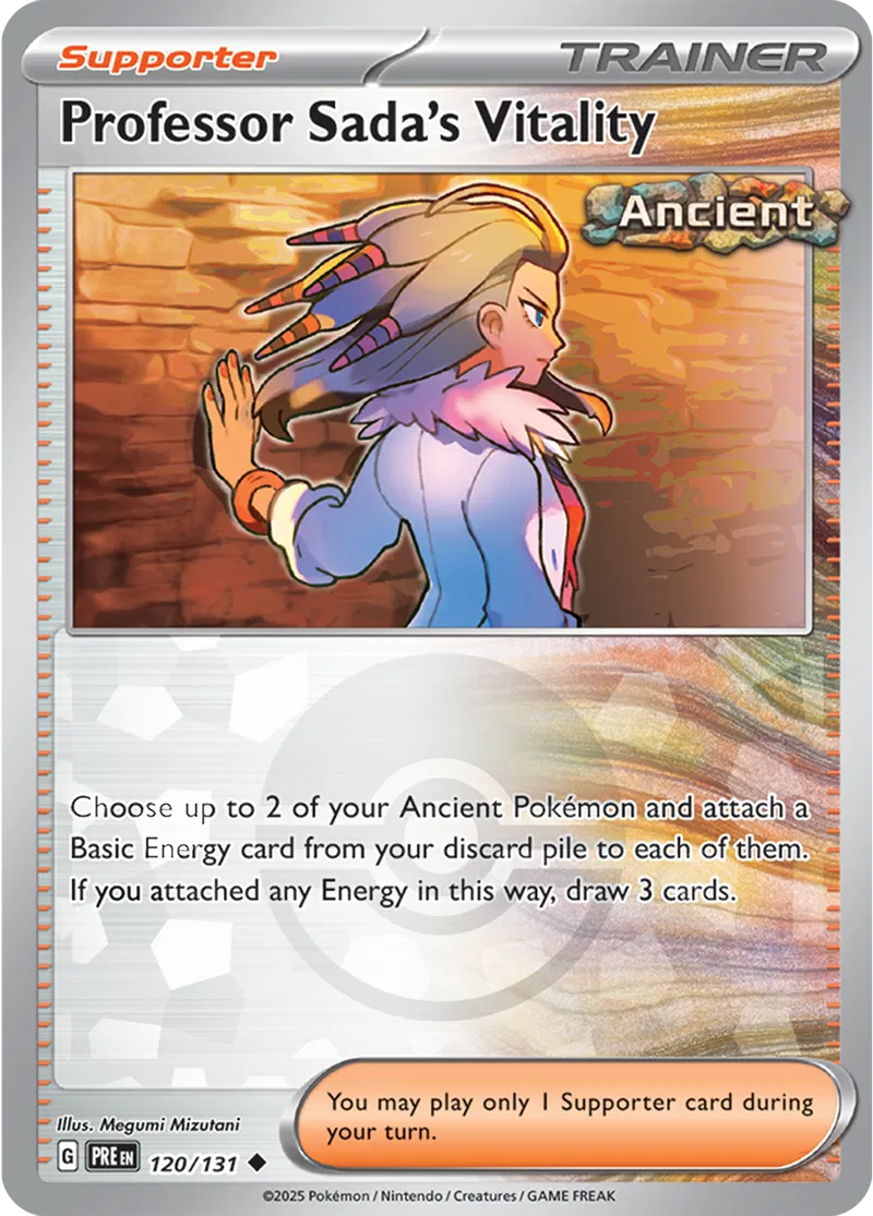 Professor Sada's Vitality Prismatic Evolutions 120/131 Uncommon Poke Ball Holo