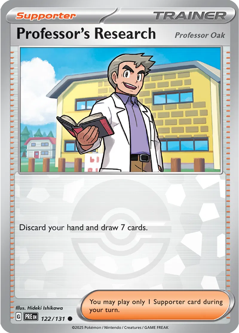 Professor's Research [Professor Oak] Prismatic Evolutions 122/131 Common Poke Ball Holo
