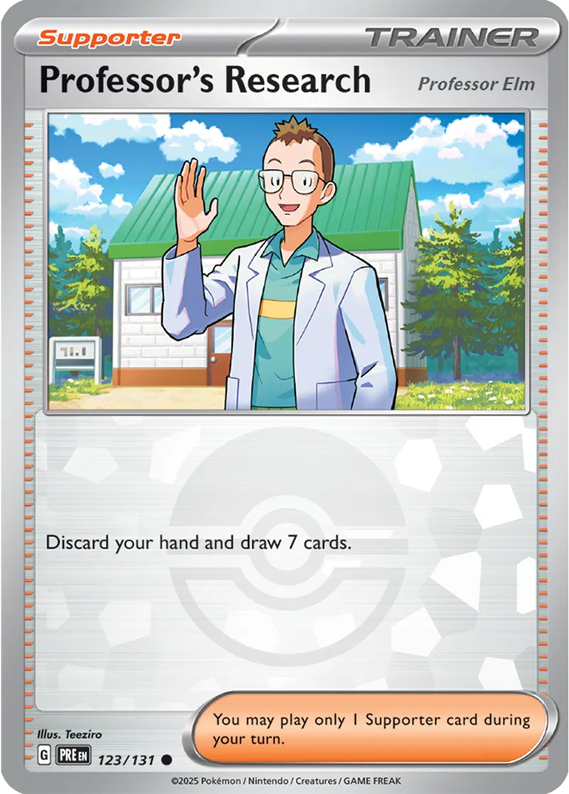 Professor's Research [Professor Elm] Prismatic Evolutions 123/131 Common Poke Ball Holo
