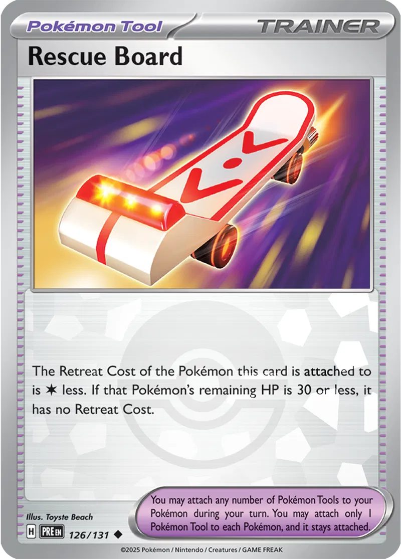 Rescue Board Prismatic Evolutions 126/131 Uncommon Poke Ball Holo