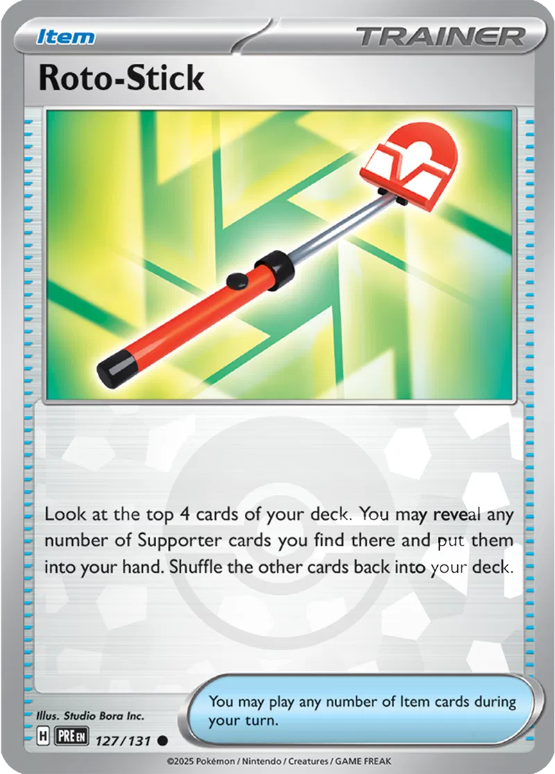 Roto-Stick Prismatic Evolutions 127/131 Common Poke Ball Holo
