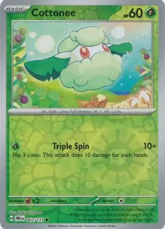 Cottonee Prismatic Evolutions 007/131 Common Reverse Holo