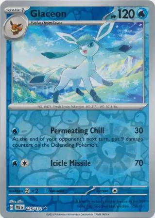 Glaceon Prismatic Evolutions 025/131 Rare Reverse Holo