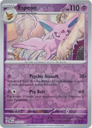 Espeon Prismatic Evolutions 033/131 Rare Reverse Holo