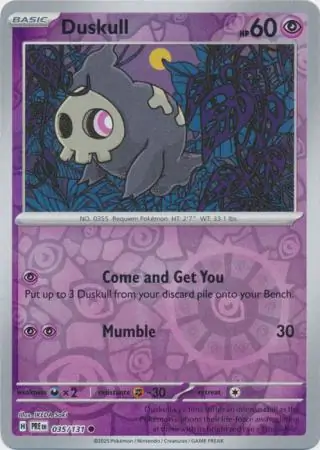Duskull Prismatic Evolutions 035/131 Common Reverse Holo