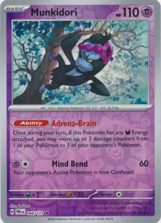 Munkidori Prismatic Evolutions 044/131 Rare Reverse Holo