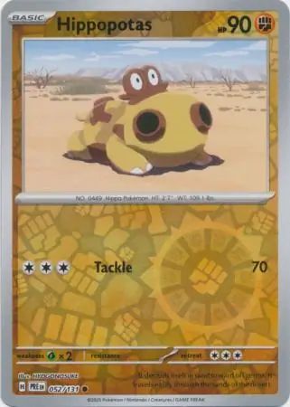 Hippopotas Prismatic Evolutions 052/131 Common Reverse Holo